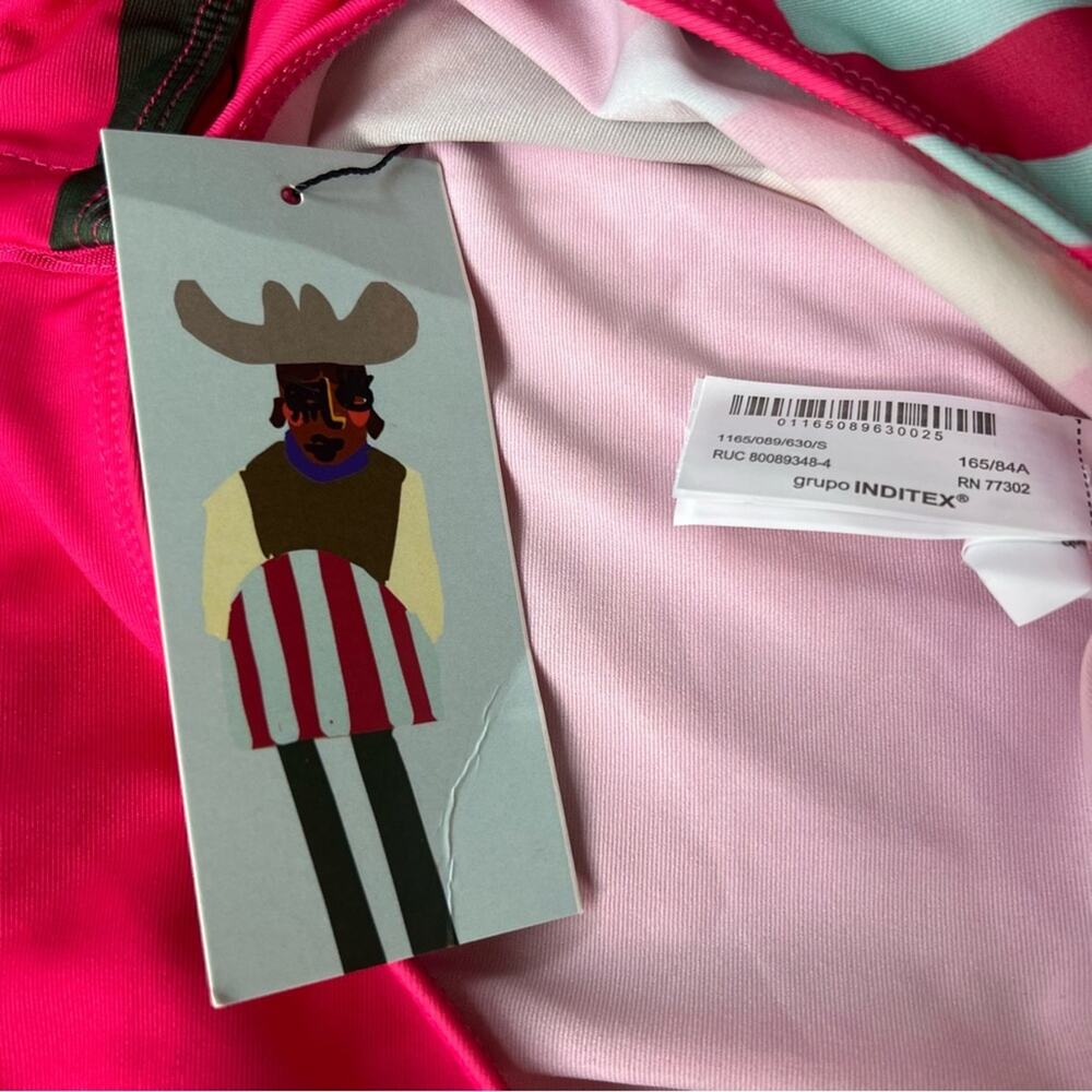 Zara Justine Franco Print Hot Pink Bodysuit Top NWT
Small - Picture 11 of 12
